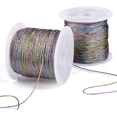 thumbnail image 1 of YSTIANN 2 Rolls 9-Ply Metallic Jewelry String, Colorful Braided Thread for Bracelet Making & DIY Crafts,Light Rainbow AZ78-1904, 1 of 7