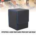 thumbnail image 3 of Card Storage Box, Card Deck Box Versatile Compatibility PU Leather Soft Microfiber Inner Layer Wide Mouth U Shaped Opening Double Layer Construction  for Travel Black Blue, 3 of 7
