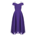 thumbnail image 4 of TiaoBug Flower Girls Chiffon Junior Bridesmaid Dress Off Shoulder A Line Gown, 4 of 5