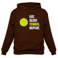 thumbnail image 1 of Tstars Womens Tennis Shirts Sport Eat Sleep Tennis Repeat Tennis Fans Tennis Player Cool Birthday Gift Idea for Women Hoodie, 1 of 3