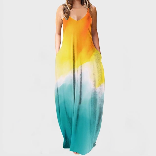 Fankiway Robe de Soirée Vintage Aguichant Sans Manches à Col en V pour Femmes, Robes de Plage Grande Taille