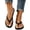Black, variant on Women Textured Footbed Braided Strap Flat Thong Flip Flops Open Toe Summer Beach Casual