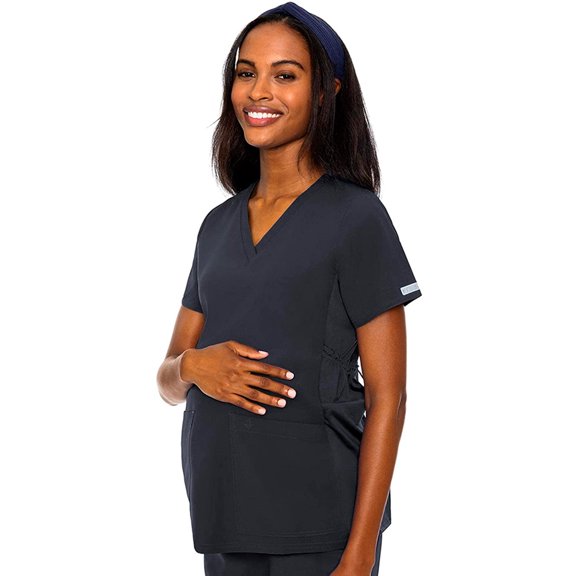 MED COUTURE Women Maternity Top, Color: Pewter, Size: L (8459-PWTR-L)