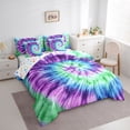 thumbnail image 3 of Homewish Watercolor Tie Dye 7-Piece Twin Bedding Sets,Modern Asethetic Artistic Bedding Comforter Set,Green Purple Blue Sheet Sets For Men Women,Breathable Home Decor Reversible, 3 of 8