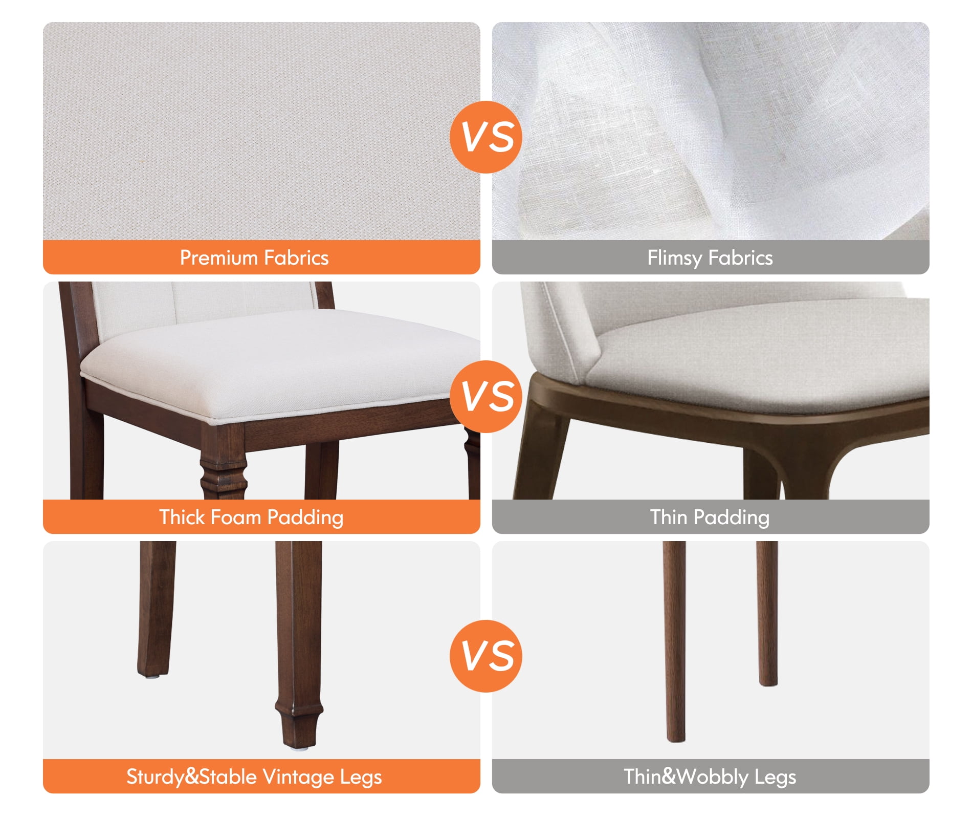 WAMPAT Modern Upholstered Dining Chairs Set of 4,Farmhouse Kitchen Chairs with Fabric Cushion & Solid Back for Dining Room,Living Room,Espresso