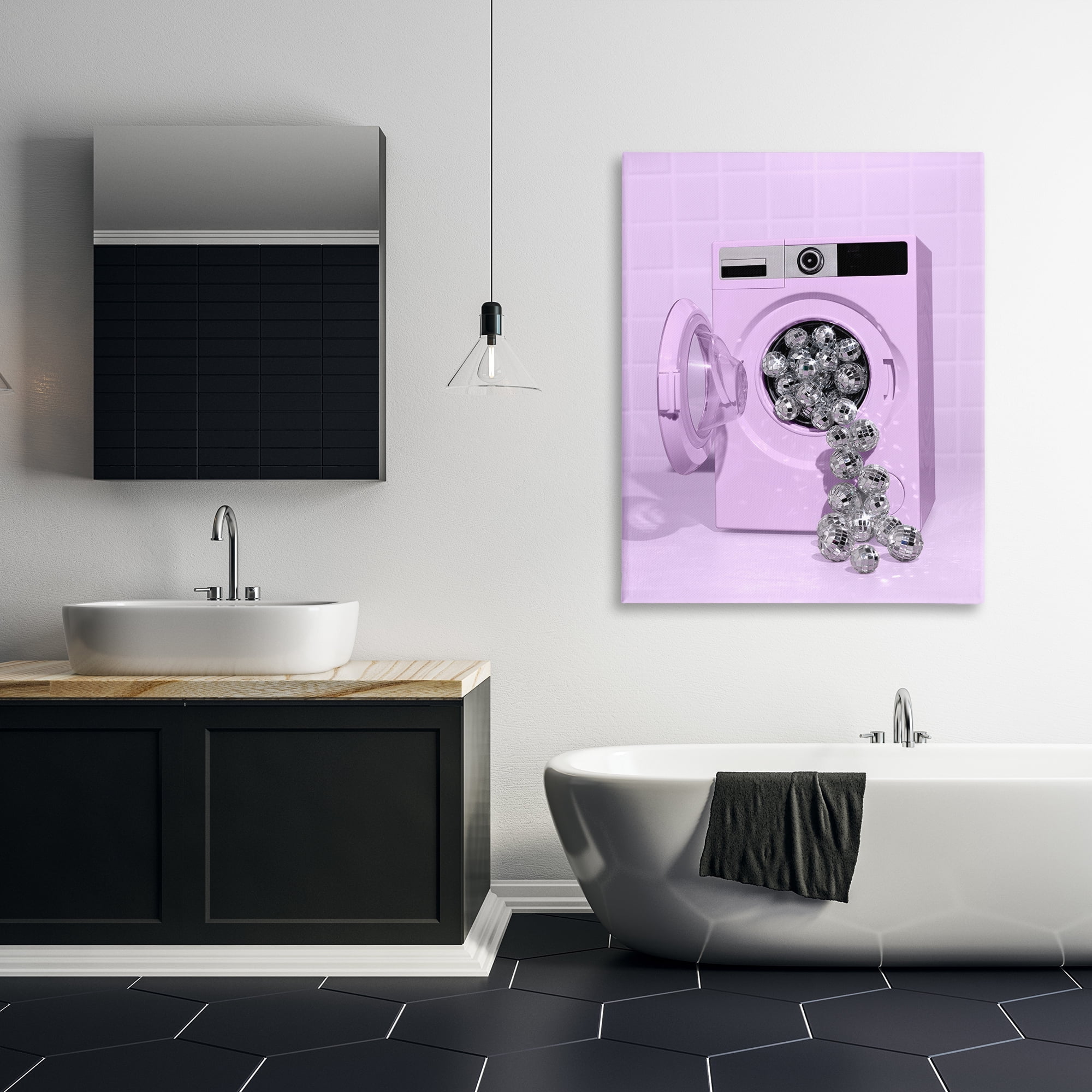 Stupell Industries Disco Laundry Machine over Purple Canvas Wall Art, design by LISH Creative
