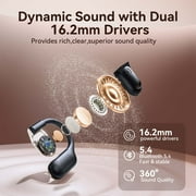 VEATOOL Wireless Earbuds Open Ear Headphone Sport, Bluetooth 5.4 Earbud, 50Hrs Earphone with Earhook, Noise Cancelling Mic,Light Weight Comfortable Fit,Suitable for Running,Workouts
