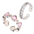 thumbnail image 1 of Set of 2 Purple  Adjustable Open Rings Engagement Rings Y2K Adjustable Rings Alloy Material Aesthetic Jewelry FGS, 1 of 7