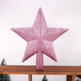 thumbnail image 4 of Estrella superior de árbol de Navidad, decoraciones de Feliz Navidad para el hogar, polvo dorado brillante, estrella de cinco puntas, adorno de Año Nuevo, 15/20cm, 4 of 4