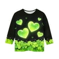 thumbnail image 3 of Tauxra Chandail de la Saint-Patrick pour Adultes, T-Shirt à Manches 3/4 Imprimé Col Rond, T-Shirt Graphique Trèfle Décontracté à Manches Longues pour Activités Festives, 3 of 6