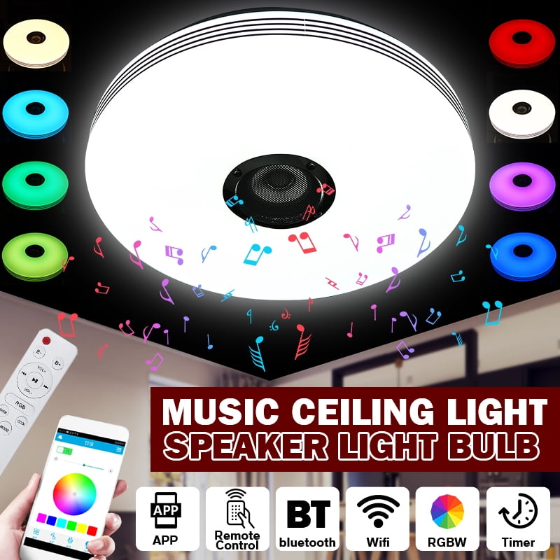 42" Invisible LED Ceiling Fan Light Remote Control Chandelier Bluetooth Speaker 