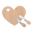 thumbnail image 2 of 1 Set Heart Cheese Board: Wood Cheese Board - Charcuterie Tray For Dessert Serving With Cutter Fork, 2 of 6