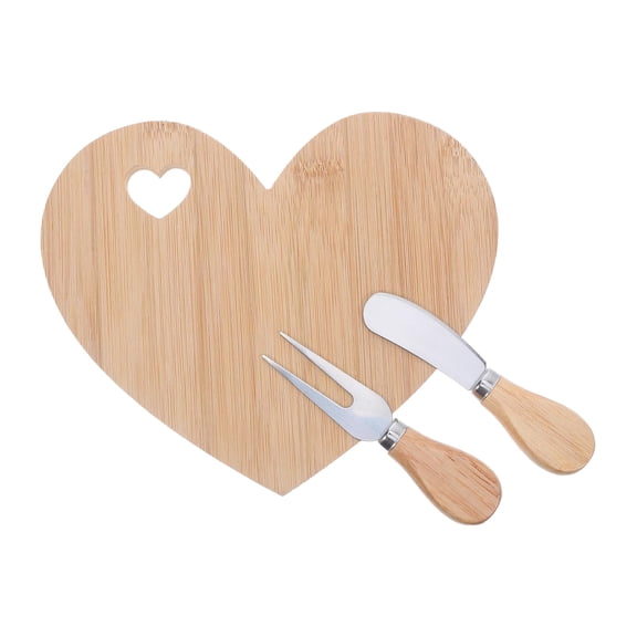 1 Set Bridal Baby Shower Favor Heart Cheese Board with Knife,Wood Mini Charcuterie Board Thank You Gift Box for Guest Bridal Baby Shower Prize Wedding Valentines Birthday