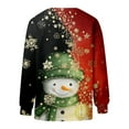 thumbnail image 4 of Cute Cardigan Women Christmas Fashion Color Block Snowman Print Knitted Sweater Long Sleeve Button Down Xmas Sweater Coat for Fall and Winter, 4 of 5