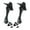 BLACK, variant on 2Pcs Adjustable Door Holder with Nonslip Rubber Tip Kick Down Doorstop Metal Door Stop Wall Protector Easy to Install