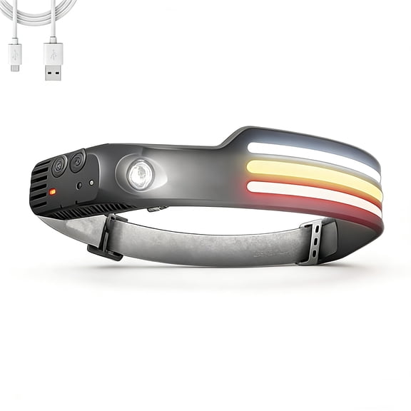 Headlamp, Ultra-Bright 1000lm Light 230° LED Headlamp with 10 Different Modes, 230° Wide Beam Head Lamp with Motion Sensor for Adults, Waterproof Lightweight Outdoor Camping Hiking