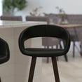 thumbnail image 4 of Merrick Lane 29 Inch Cappuccino Brown Wood Ultramodern Bar Counter Stool With Black Upholstered Seat, 4 of 15