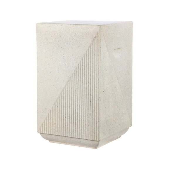 Adrian 20.75" Contemporary Minimalist Square Accent Table , Cream Terrazzo Finish