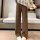 thumbnail image 1 of Puntoco Mujer Moda Invierno Cálido Sólido Casual Elástico Cintura Larga Pierna Ancha Pantalones Puntoco Puntoco-4178, 1 of 4