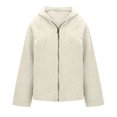 thumbnail image 5 of Lilgiuy Women's Plush Long Sleeve Zip Hooded Jacket Casual Coat/Jacket Solid Color With Pockets Winter Clothes for 2022, 5 of 5