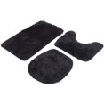thumbnail image 5 of KAKOWELY Bathroom Mats Set Black Polyester 1 Set 17.7X15.7in, 5 of 10