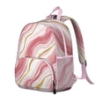 thumbnail image 2 of Pink and Gold Marble Texture Backpack Backpack for School,Cute School Bag,Schoolbag with Adjustable Shoulder Straps & Padded Back,13.8"x11.4"x6", 2 of 5
