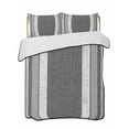 thumbnail image 2 of Quilts Twin XL Size, Vintage Black Gray Striped Soft Comforter Bedding Set for Bed, Farmhouse Modern Stripes Boho Lightweight Quilted Bedspread with Pillow Cover(2 Pieces) for All Season, 68x98 Inch, 2 of 9