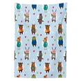 thumbnail image 3 of Ambesonne Cartoon Tablecloth Rectangular Table Cover, Animals Winter Clothing, 52"x70", Multicolor, 3 of 4