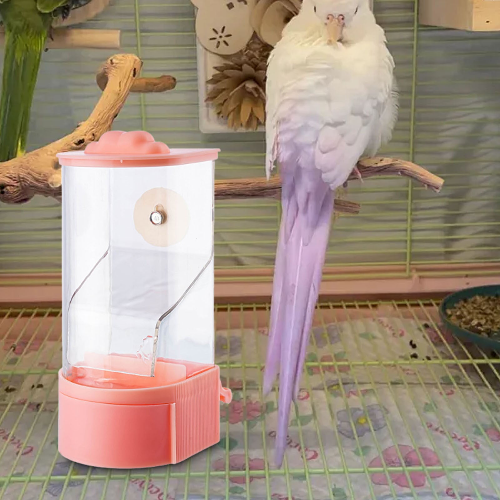 Automatic Bird Food Dispenser Feeder, Scatter Proof and Husk Separation Food Box, for Convenient and Clean Feeding of Caged Parrots and Pet Birds