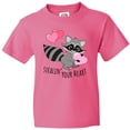 thumbnail image 3 of Inktastic Stealin' Your Heart Cute Raccoon Youth T-Shirt, 3 of 5