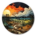 thumbnail image 4 of Designart "Dancing with Electric Lightning II" Landscapes Oversized Wall Clock, 4 of 5