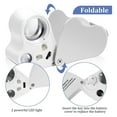 thumbnail image 3 of 2 Pieces Jewelers Loupe 30X 60X 90X Jewelers Eye Loupe Magnifier Jewelry Magnifying Glass Loop Bright LED Light, 3 of 7