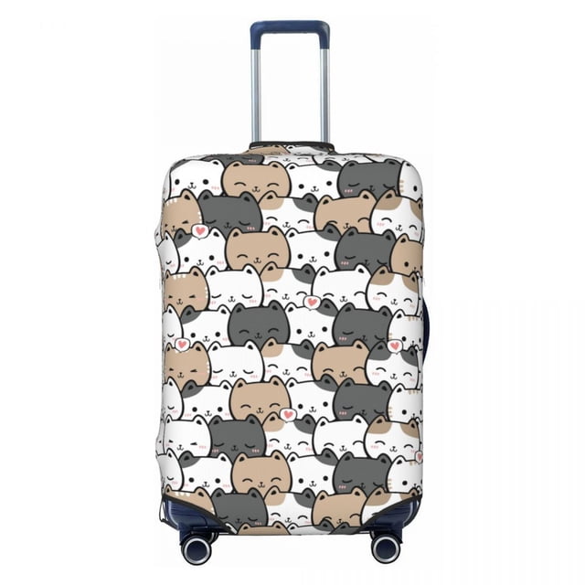 Custom Colorful Cartoon Kitten Cat Luggage Cover Elastic Travel Suitcase Protective Covers Fits 18-32 Inch