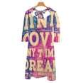 thumbnail image 6 of Pink Love Dream Graphic Print-2 Womens Summer Dress Tie Back A Line Flare Dress, 6 of 9