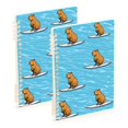 thumbnail image 2 of Haosy Capybara Surfer on Water Notebooks 1-subject Journal 60 Sheets A5 College Ruled Paper Detachable Ring 8.3"x5.7", 2 of 8