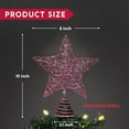 thumbnail image 2 of 10Inch Christmas Tree Topper Star, GoXteam Pink Christmas Ornaments Treetop, LED Light Up Tree Toppers Christmas Tree Decoration, Glittered Metal Christmas Star for Christma Tree Ornament Decor, 2 of 7
