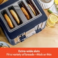 thumbnail image 3 of BELLA tostador de 4 rebanadas con apagado automático, ranuras extra anchas y bandeja extraíble para migas y función de cancelación, descongelación y recalentamiento, pan tostado y bagel, azul, 3 of 5