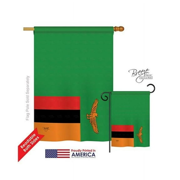 Breeze Decor 08284 Zambia 2-Sided Vertical Impression House Flag - 28 x 40 in.