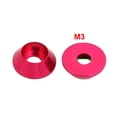 thumbnail image 3 of Unique Bargains M3 Aluminium Alloy Cone Shaped Round Cup Bumper Washer Pink 15Pcs, 3 of 5