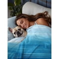 thumbnail image 3 of Twin Flat Sheet 66"x96", Sky Blue Coastal Soft Lightweight Bedding Flat Sheets Only, Nautical Modern Ocean Wave Brushed Microfiber Top Bed Sheet, Breathable StainResistant Bedsheets, 3 of 9