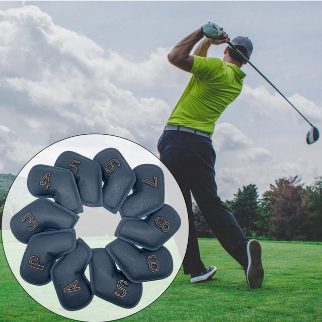 Cubiertas de cabeza de hierros de golf shamjiam 10 Piezas 7,8,9,A,S Azul
