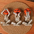 thumbnail image 5 of EUDIDV Halloween Decorations 3Pcs Pumpkin Head Skeleton Doll Ornament Home Halloween Sale Clearance, 5 of 6