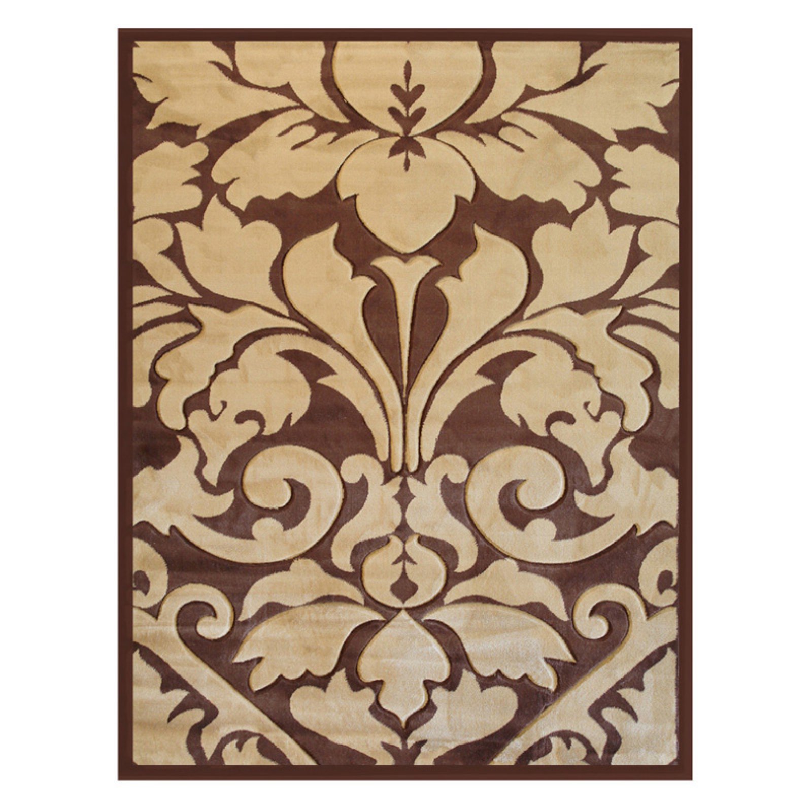 Royal Damask Area Rug Beige
