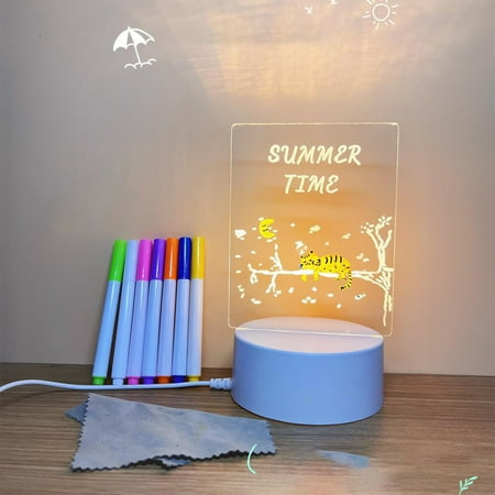 

Fufafayo Today Deals Led Luminous Notepad Rewritable Message Board With LED Lights USB Power Night Light Whiteboard Childrens Gifts Valentines Day Gifts 35ml