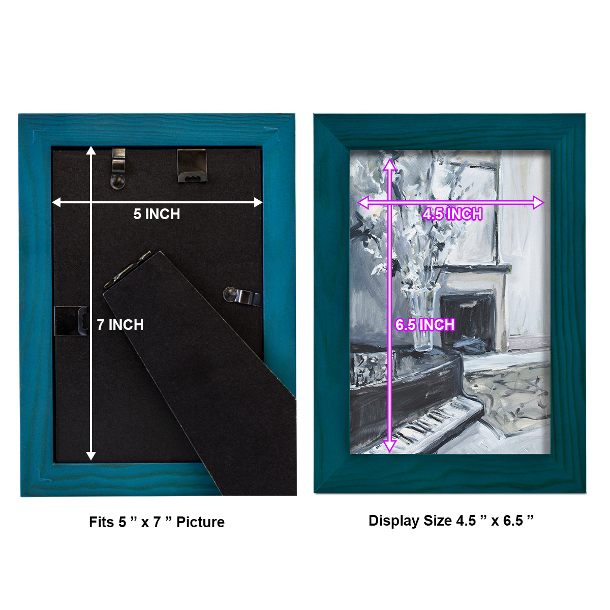 Piano Blues III - Framed Print w/glass - Ocean Blue