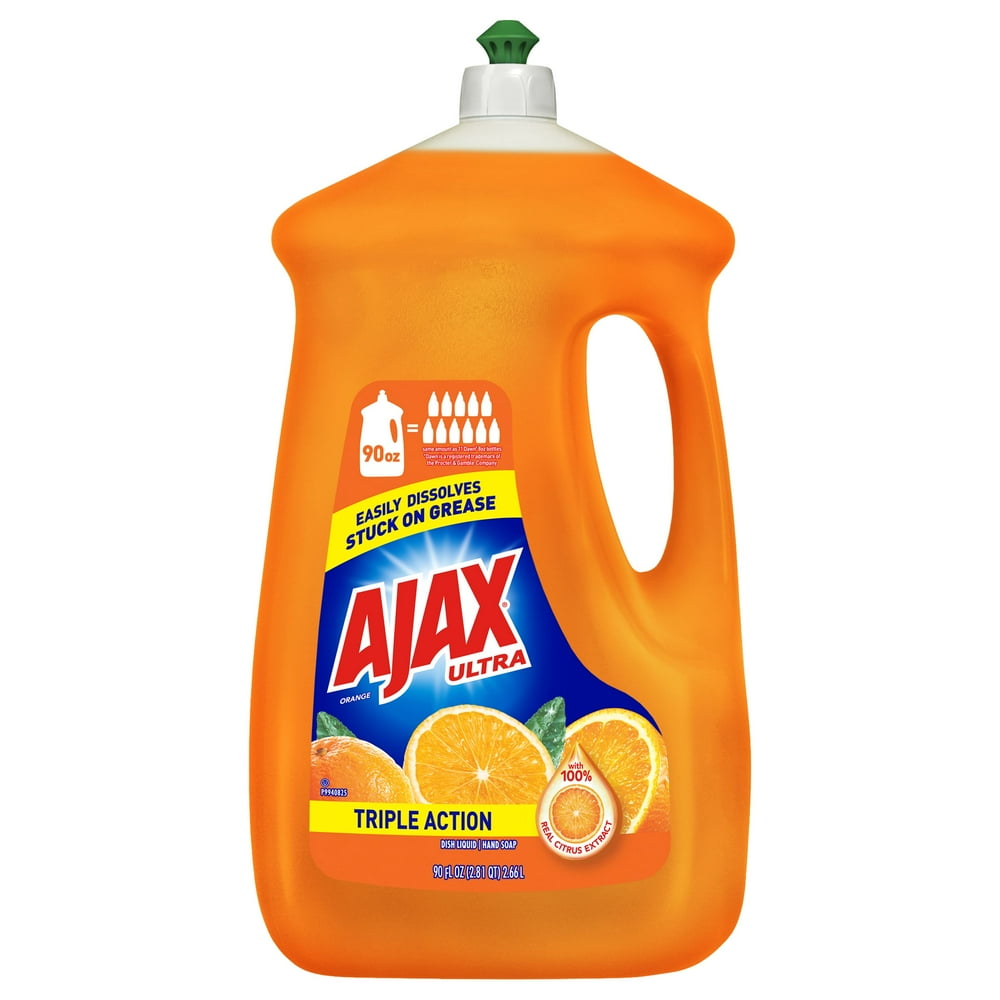 AJAX Ultra Triple Action Liquid Dish Soap, Orange, 90 Fluid Ounce