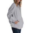 thumbnail image 2 of Sudadera con Capucha y Cremallera para Mujer, Forro Suave, Ideal para el Invierno. Sudadera Informal Gran Tamaño con Botones en la Parte Delantera. Gris XL, 2 of 7