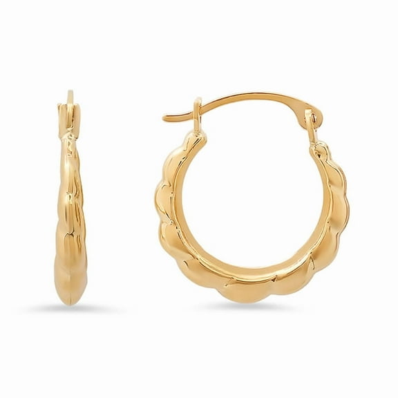 Kylie Harper 10k Yellow Gold 15mm Cloud Huggy Hoop Earrings