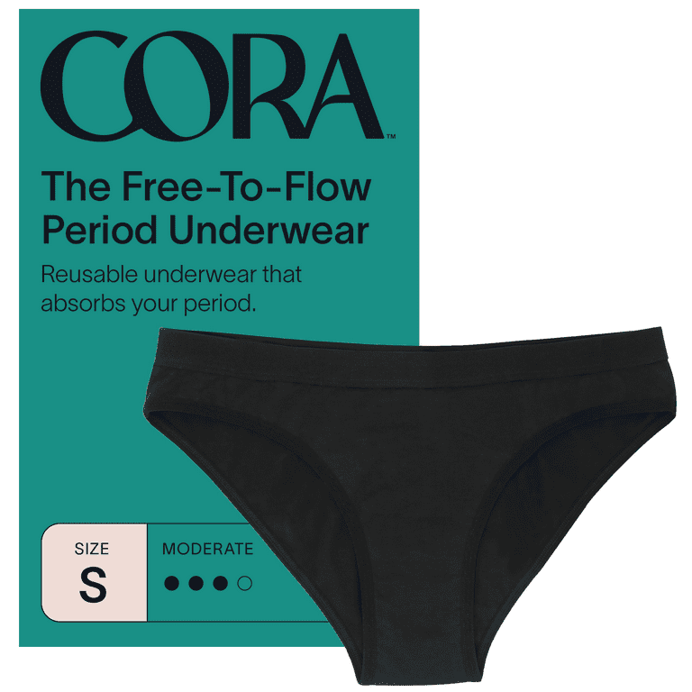 Cora Female Period Underwear, Black, Oeko Tex Certified Material, S