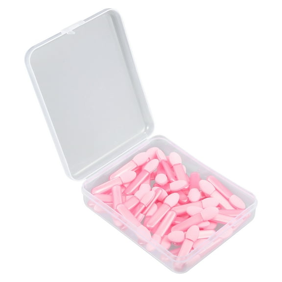 Unique Bargains 50PCS Eye Shadow Brushes Sponge Applicators Makeup Eyeshadow Brushes Pink with Container